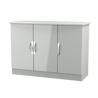 Camden Large Sideboard Grey 3 Doors 2 Shelves 112cm