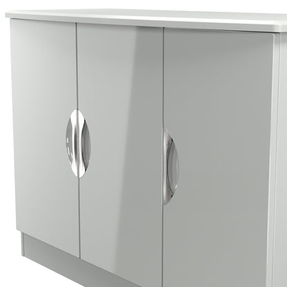 Camden Large Sideboard Grey 3 Doors 2 Shelves 112cm
