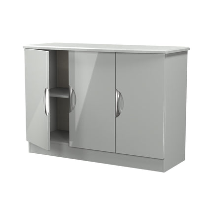 Camden Large Sideboard Grey 3 Doors 2 Shelves 112cm
