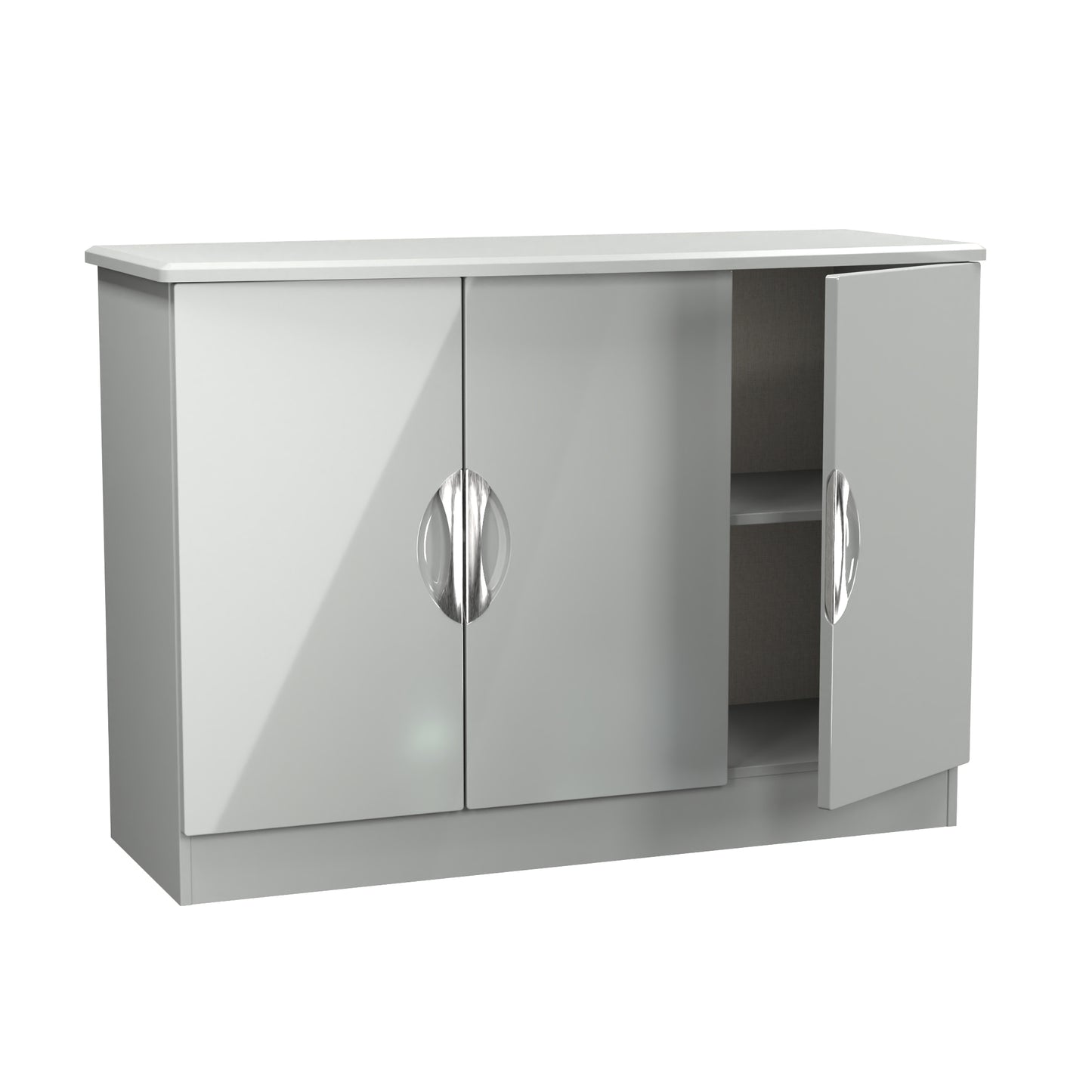 Camden Large Sideboard Grey 3 Doors 2 Shelves 112cm