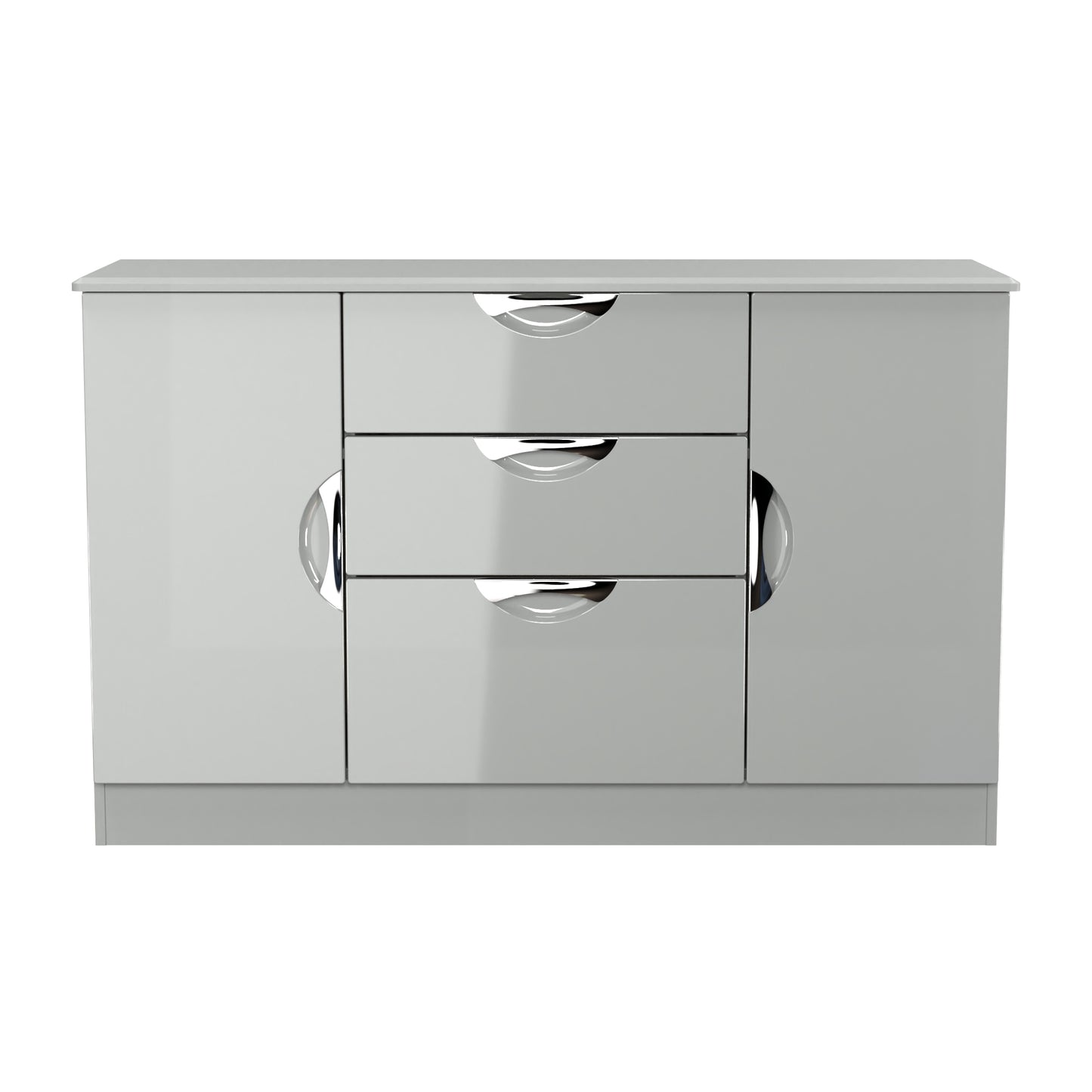 Camden Large Sideboard Grey 2 Doors 2 Shelves 3 Drawers 128cm