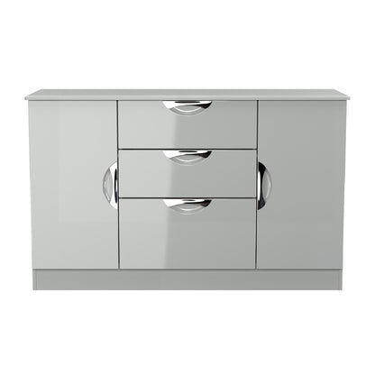 Camden Large Sideboard Grey 2 Doors 2 Shelves 3 Drawers 128cm