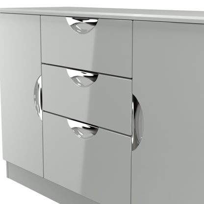 Camden Large Sideboard Grey 2 Doors 2 Shelves 3 Drawers 128cm