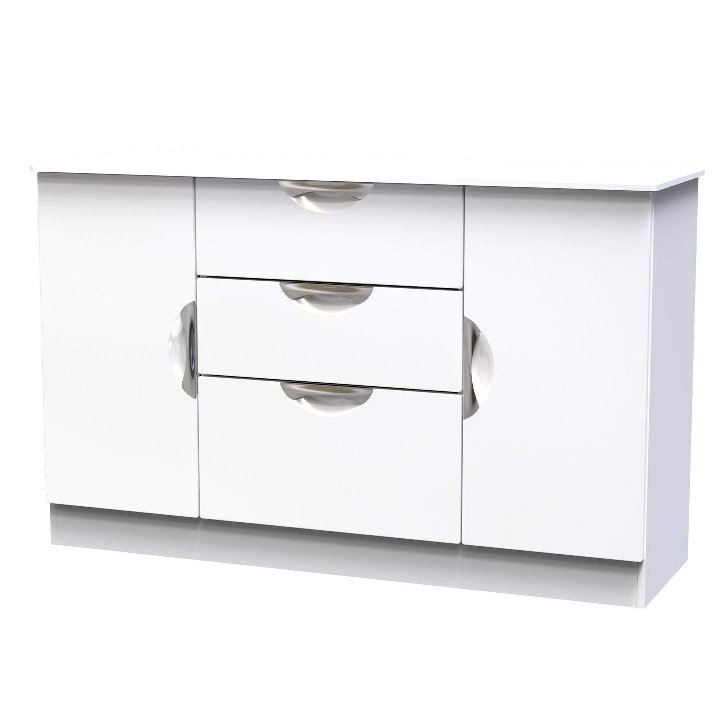Camden Large Sideboard White 2 Doors 3 Drawers 128cm