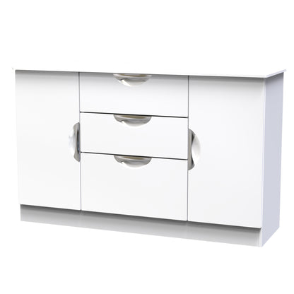 Camden Large Sideboard White 2 Doors 3 Drawers 128cm