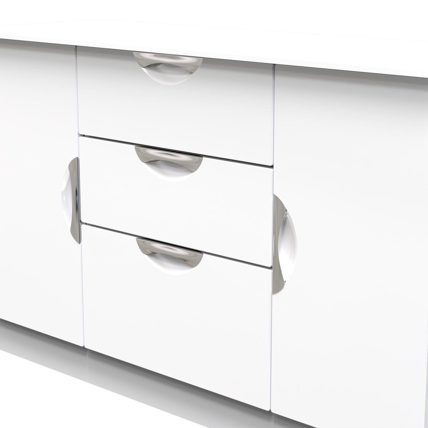 Camden Large Sideboard White 2 Doors 3 Drawers 128cm