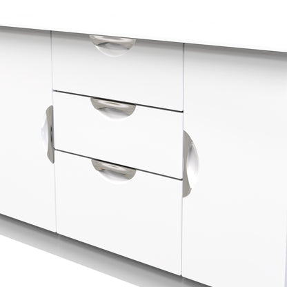 Camden Large Sideboard White 2 Doors 3 Drawers 128cm