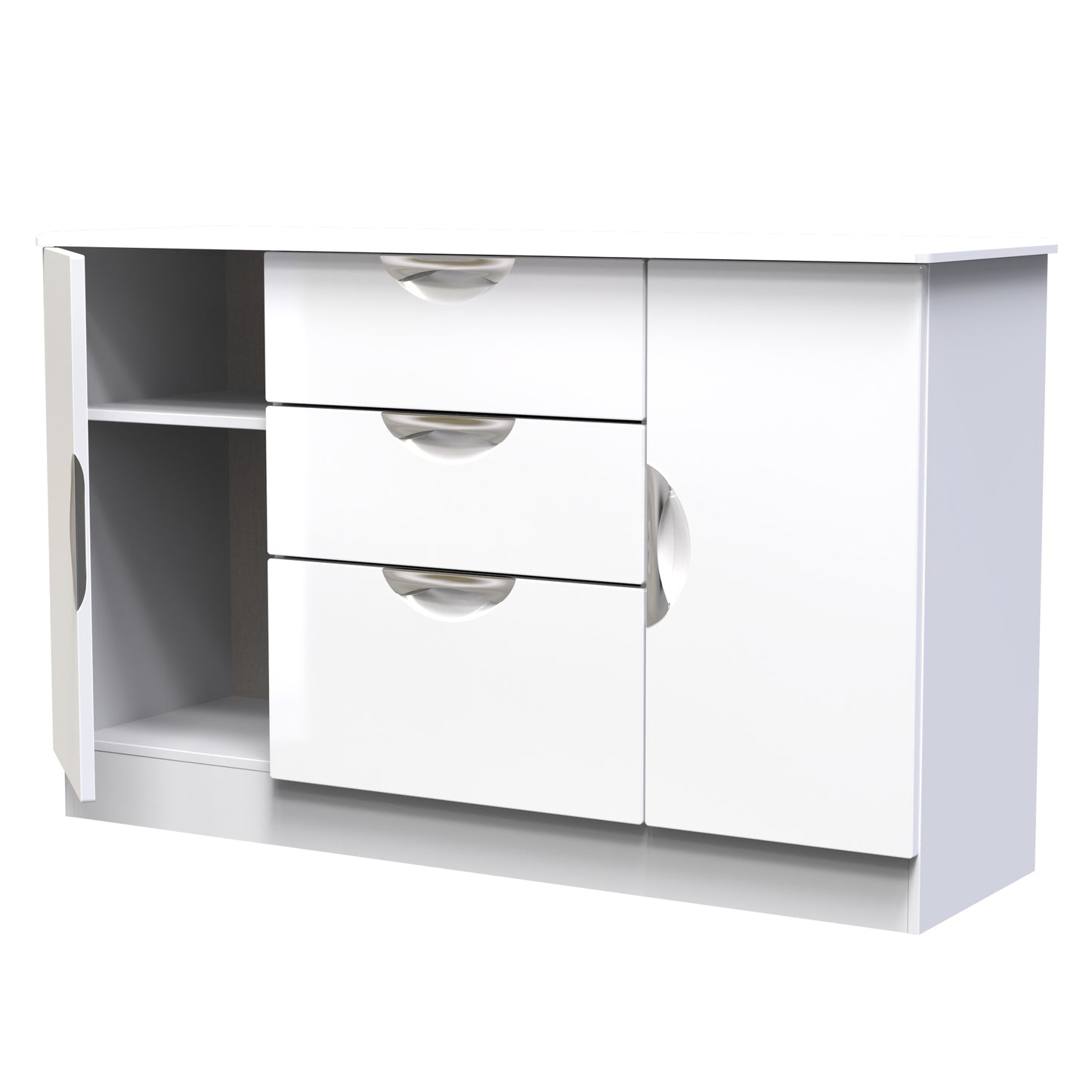 Camden Large Sideboard White 2 Doors 3 Drawers 128cm