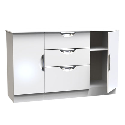 Camden Large Sideboard White 2 Doors 3 Drawers 128cm