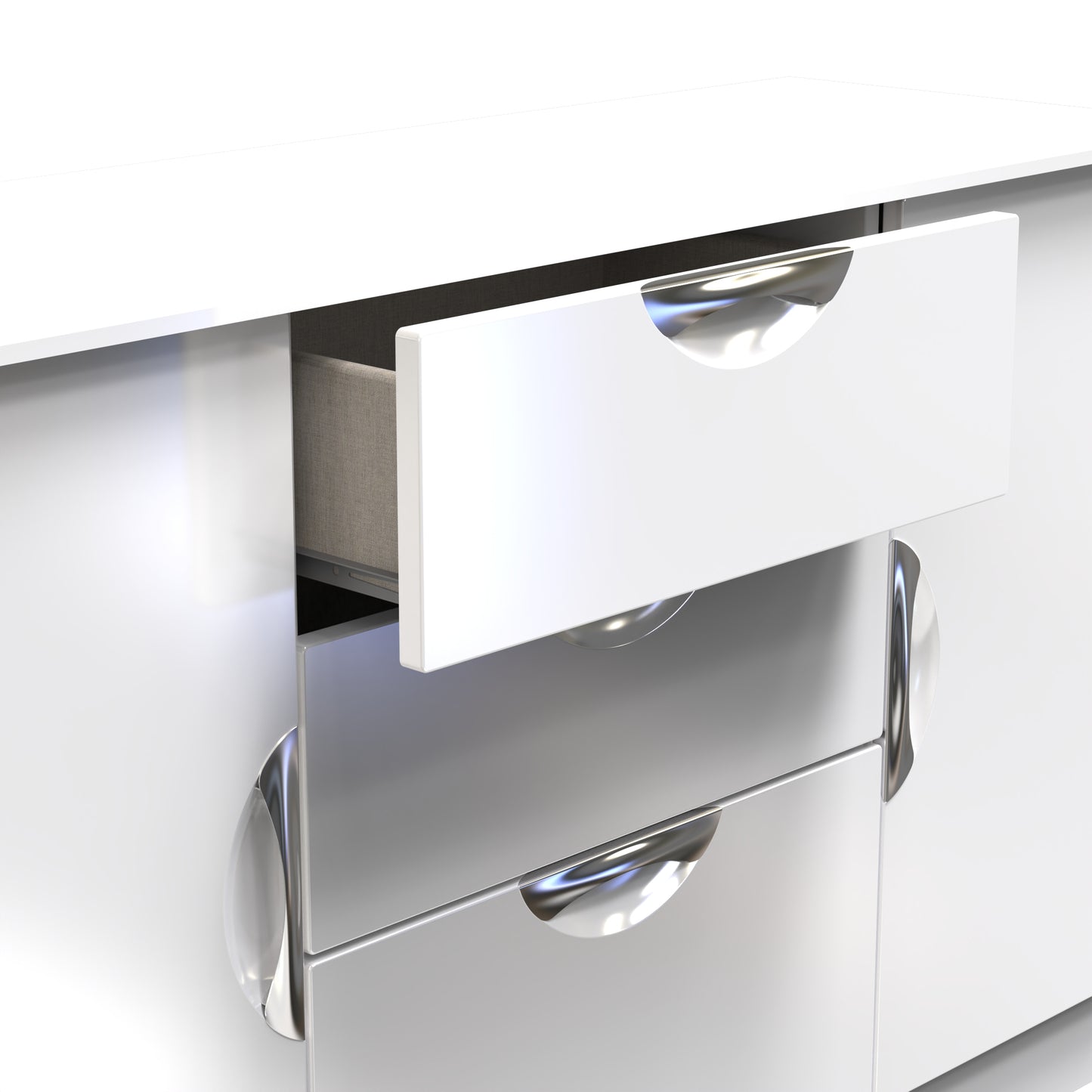 Camden Large Sideboard White 2 Doors 3 Drawers 128cm