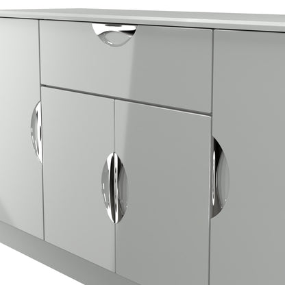 Camden Large Sideboard Grey 4 Doors 3 Shelves 1 Drawer 146cm