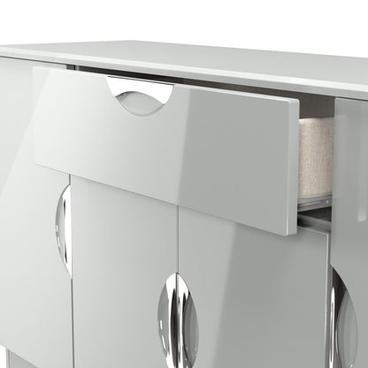 Camden Large Sideboard Grey 4 Doors 3 Shelves 1 Drawer 146cm