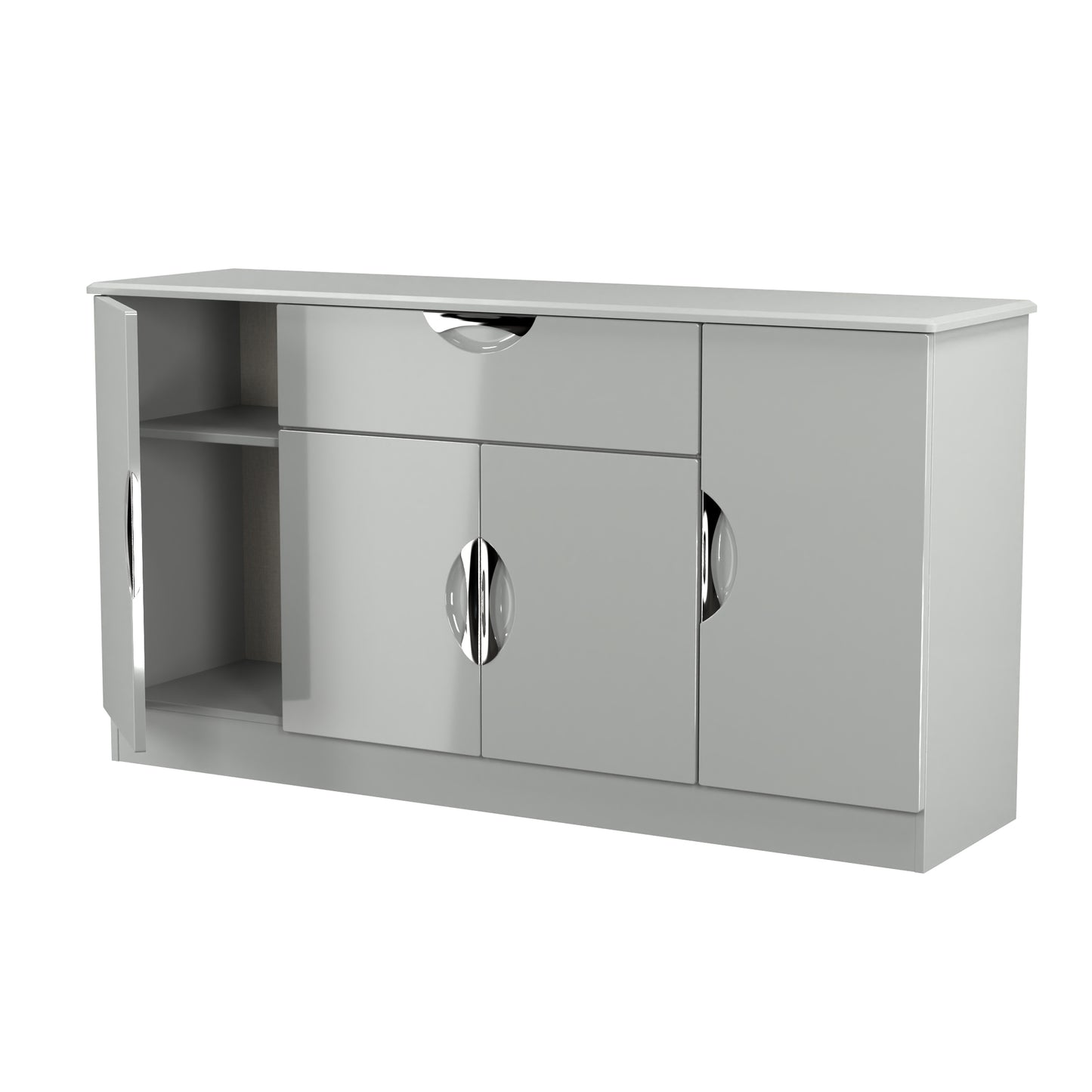 Camden Large Sideboard Grey 4 Doors 3 Shelves 1 Drawer 146cm