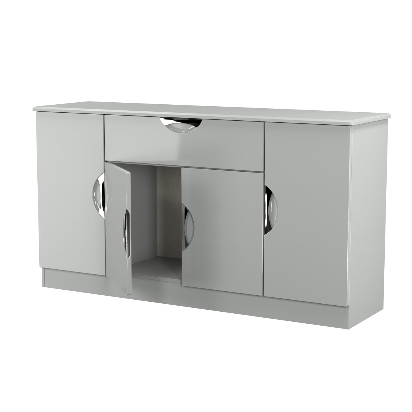 Camden Large Sideboard Grey 4 Doors 3 Shelves 1 Drawer 146cm