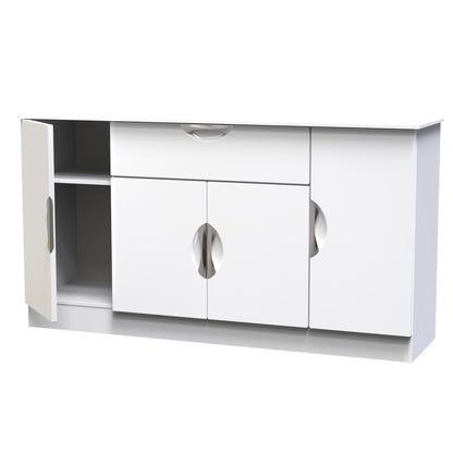 Camden Large Cupboard White 4 Doors 1 Drawer 146cm