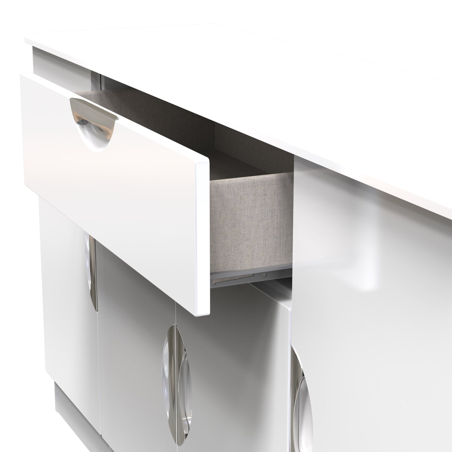 Camden Large Cupboard White 4 Doors 1 Drawer 146cm