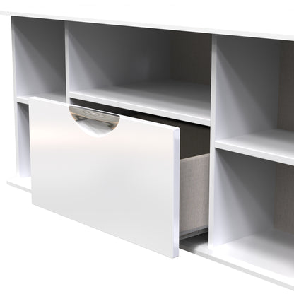 Camden Corner TV Unit White 5 Shelves 1 Drawer 112cm