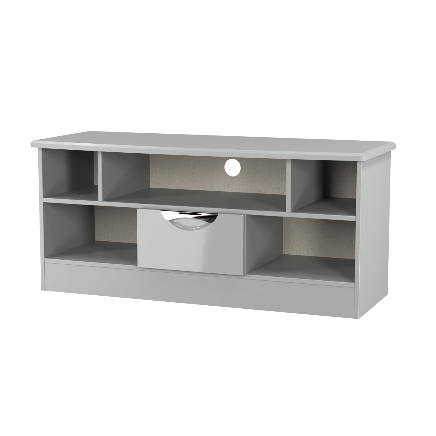 Camden TV Unit Grey 5 Shelves 1 Drawer 112cm