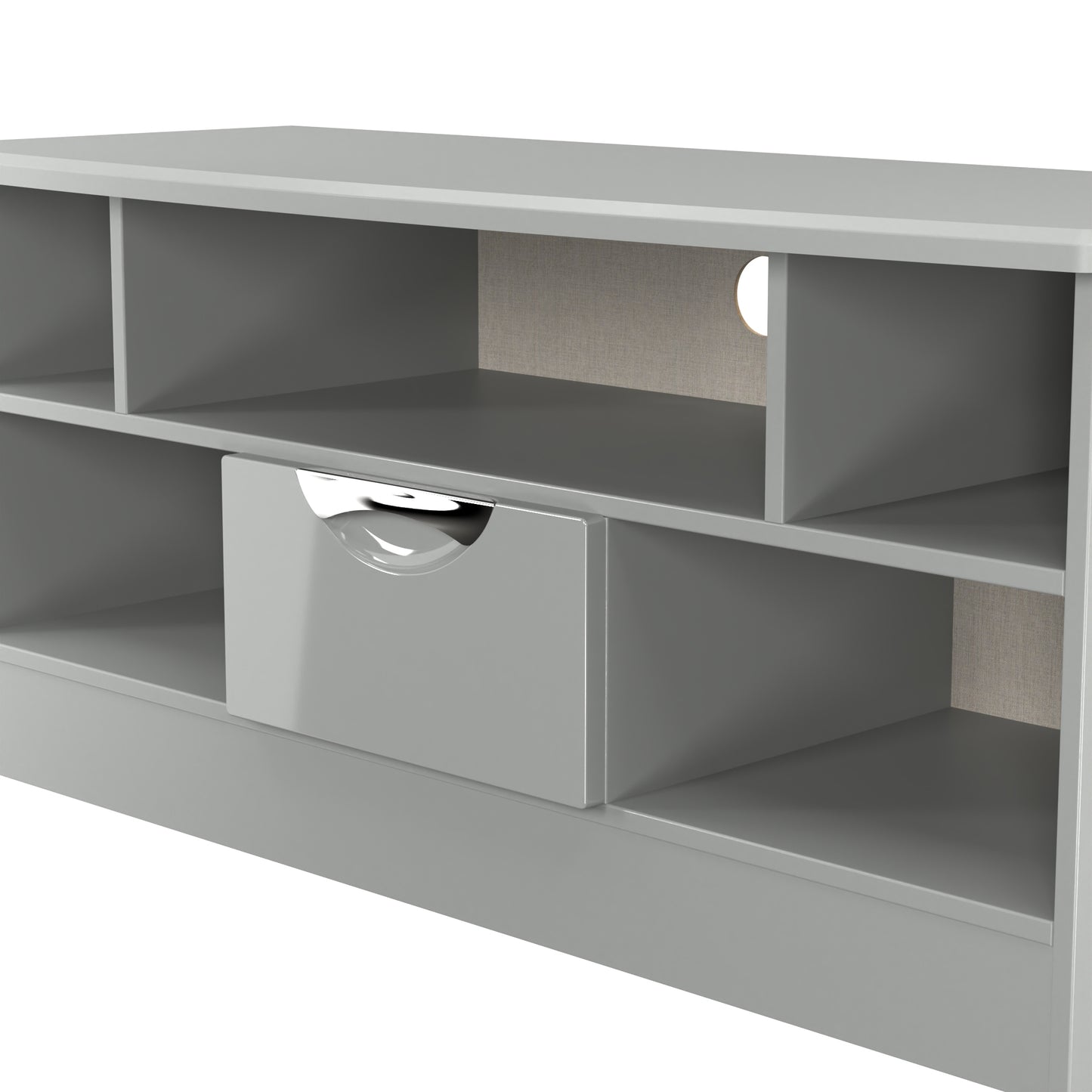 Camden TV Unit Grey 5 Shelves 1 Drawer 112cm