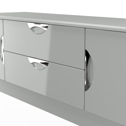 Camden TV Unit Grey 2 Drawers 2 Doors 146cm