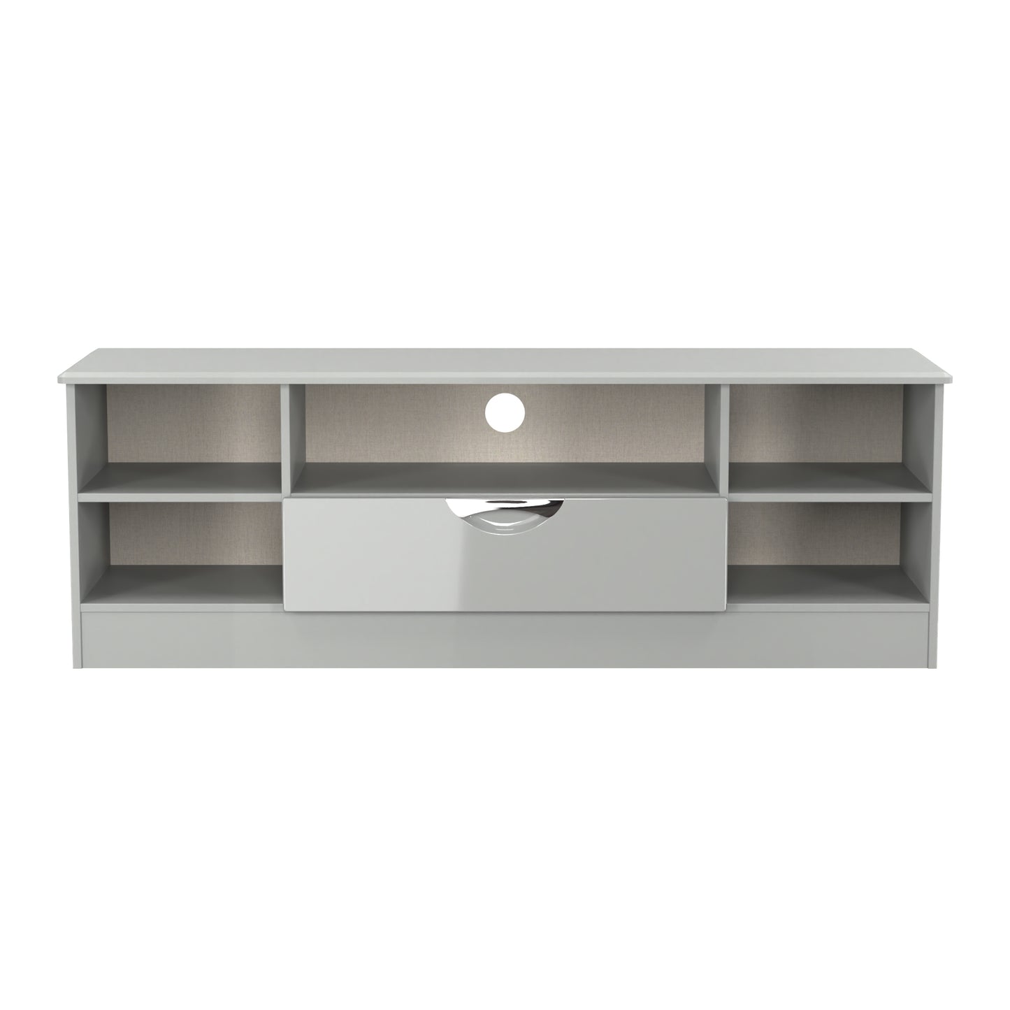 Camden Cupboard Grey 5 Shelves 1 Drawer 146cm