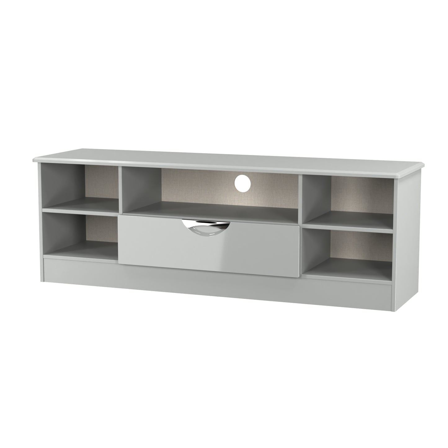 Camden Cupboard Grey 5 Shelves 1 Drawer 146cm