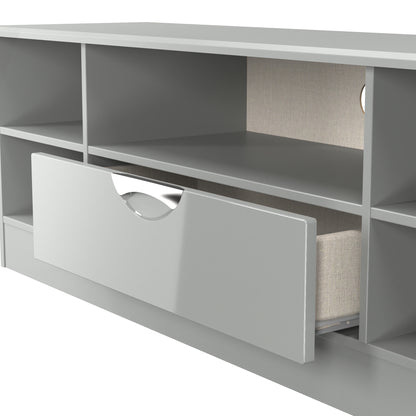 Camden Cupboard Grey 5 Shelves 1 Drawer 146cm