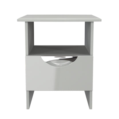 Camden Side Table Grey 1 Shelf 1 Drawer 50cm