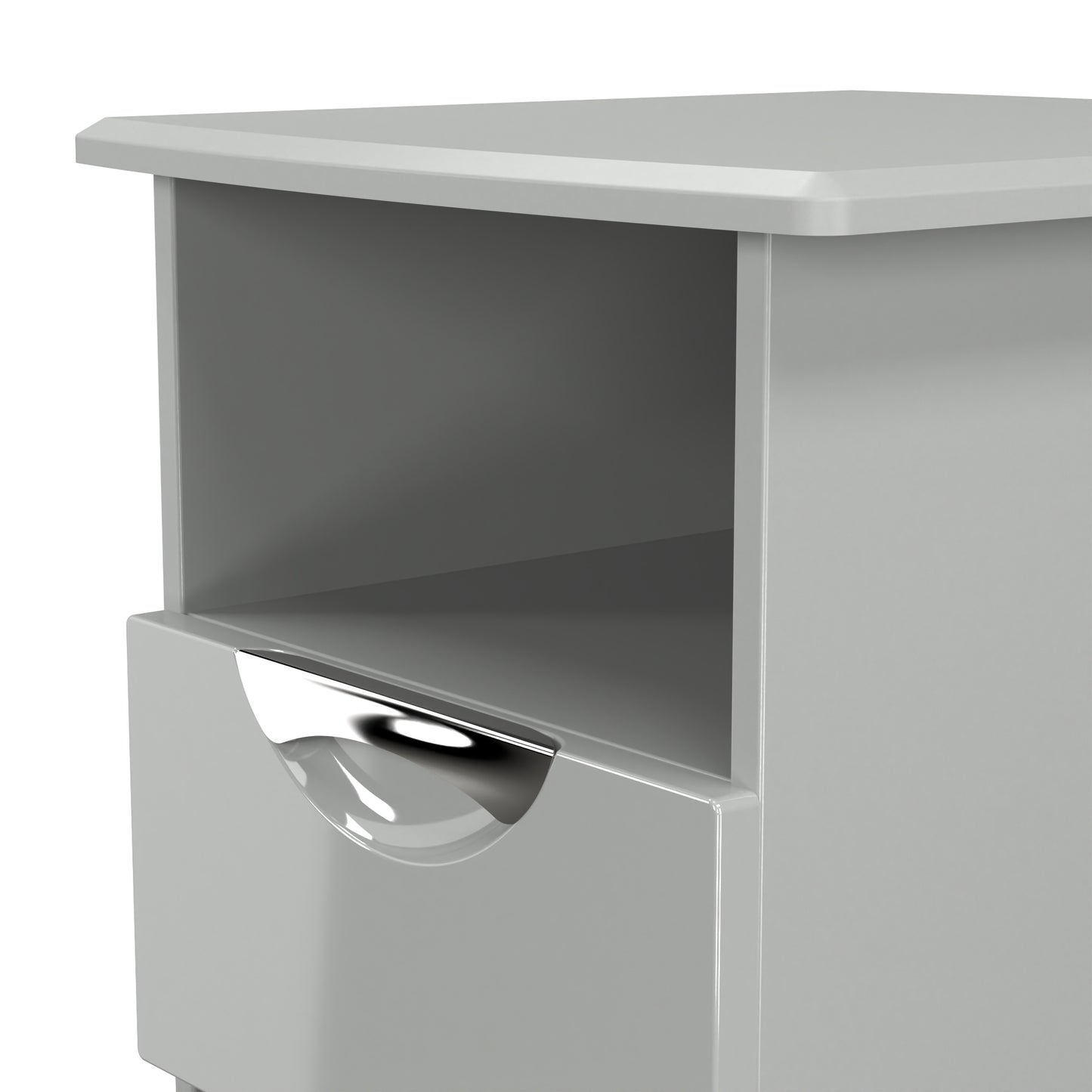 Camden Side Table Grey 1 Shelf 1 Drawer 50cm