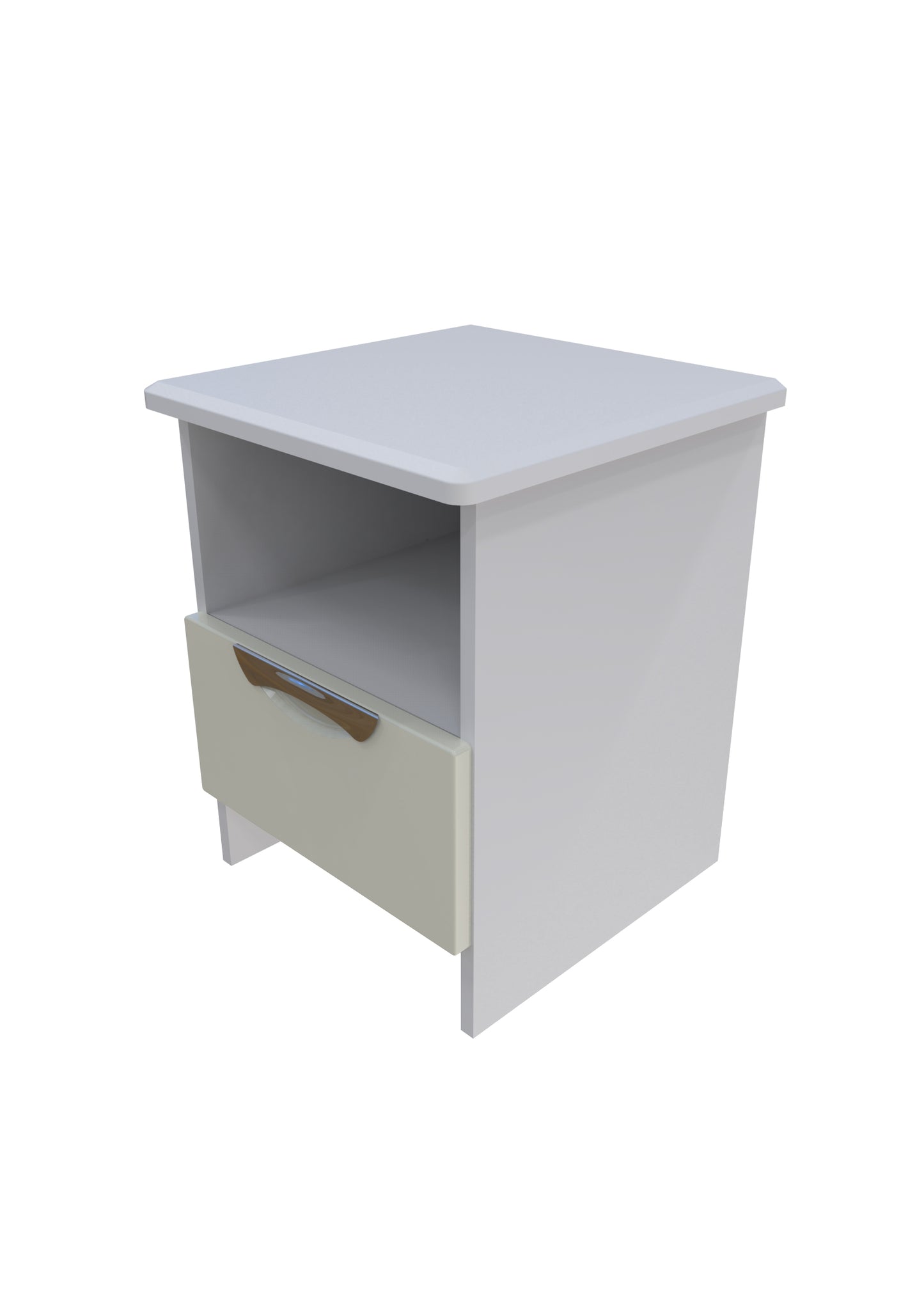 Camden Side Table Off-White 1 Shelf 1 Drawer 50cm