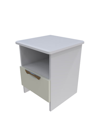 Camden Side Table Off-White 1 Shelf 1 Drawer 50cm