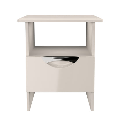 Camden Side Table Off-White 1 Shelf 1 Drawer 50cm