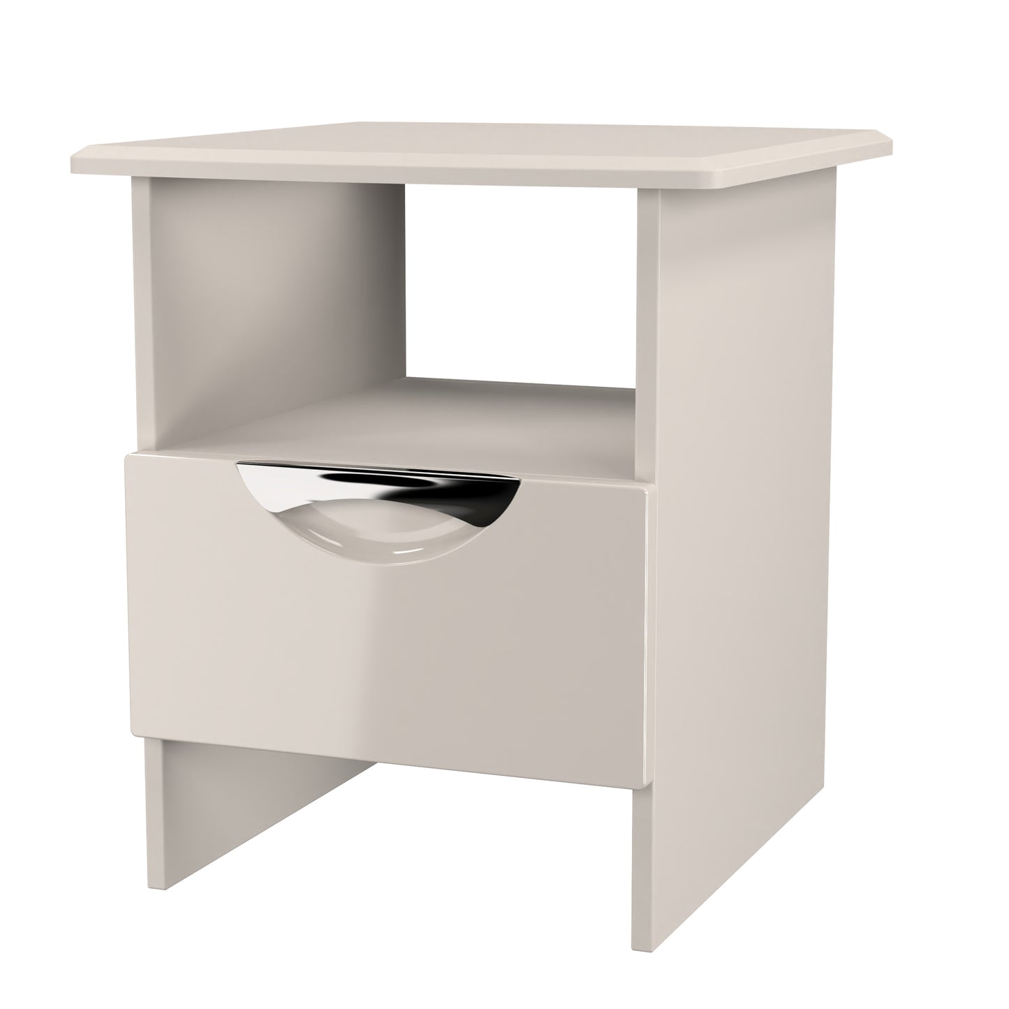 Camden Side Table Off-White 1 Shelf 1 Drawer 50cm