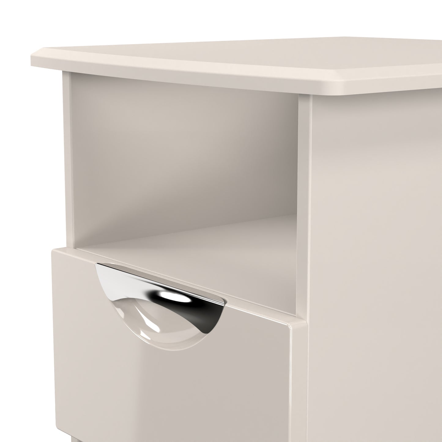 Camden Side Table Off-White 1 Shelf 1 Drawer 50cm