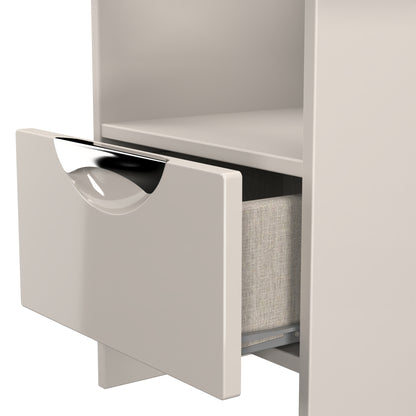 Camden Side Table Off-White 1 Shelf 1 Drawer 50cm