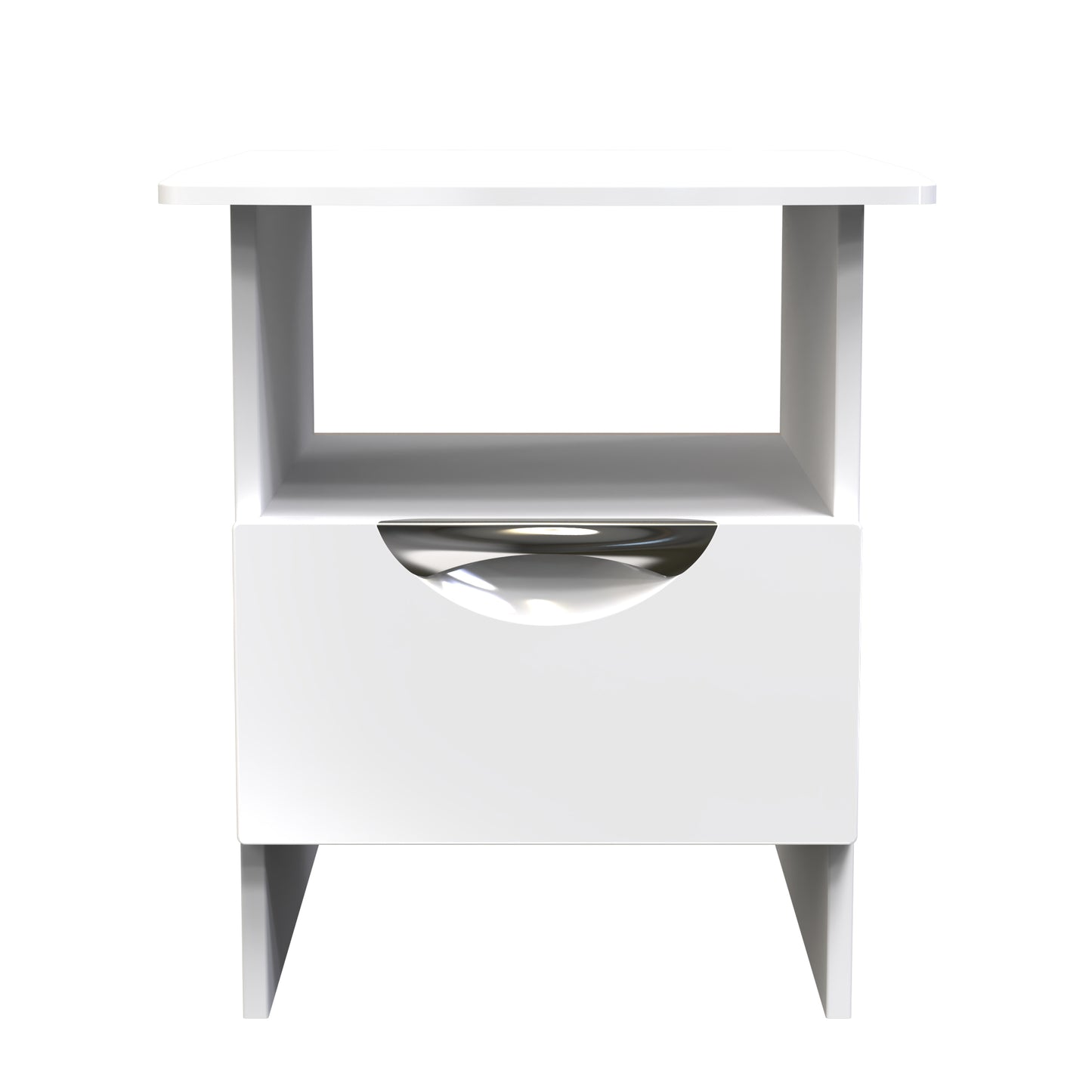 Camden Side Table White 1 Shelf 1 Drawer 50cm