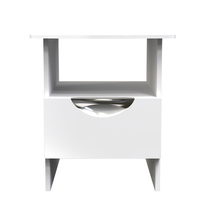 Camden Side Table White 1 Shelf 1 Drawer 50cm