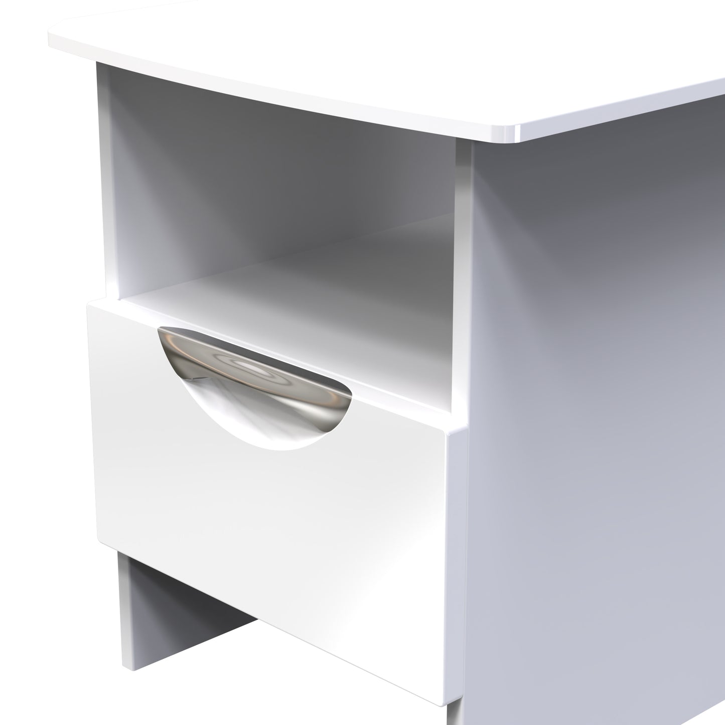 Camden Side Table White 1 Shelf 1 Drawer 50cm