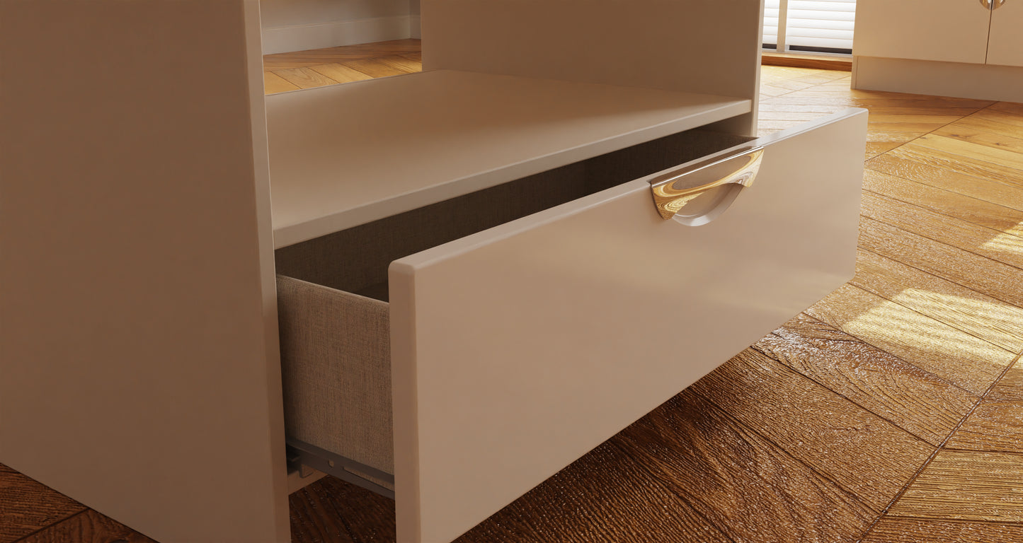 Camden Coffee Table Off-White 1 Shelf 1 Drawer 93cm