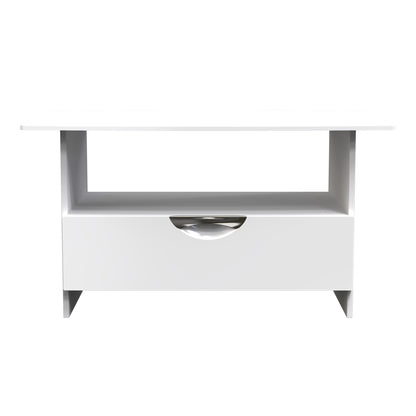 Camden Coffee Table White 1 Shelf 1 Drawer 93cm