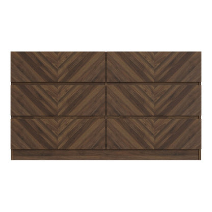 Catania Large Chest of Drawers Dark Brown 6 Drawers