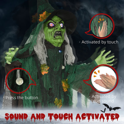 Animated Witch Halloween Decoration - 183cm
