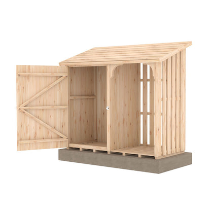 Shire Country 2' 5" x 5' 4" Pent Log Store - Classic 12mm Cladding Shiplap