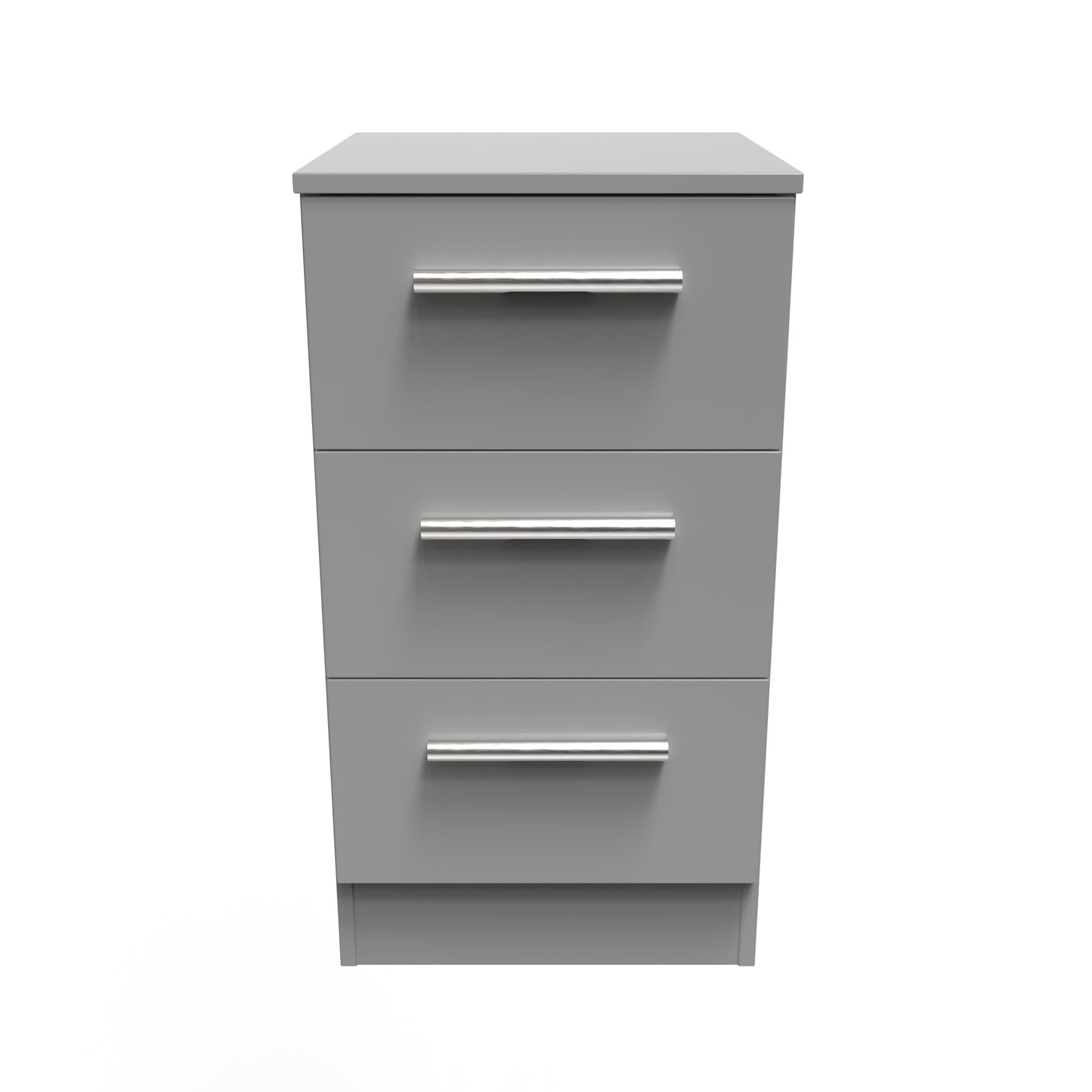 Contrast Bedside Table Grey 3 Drawers 70cm