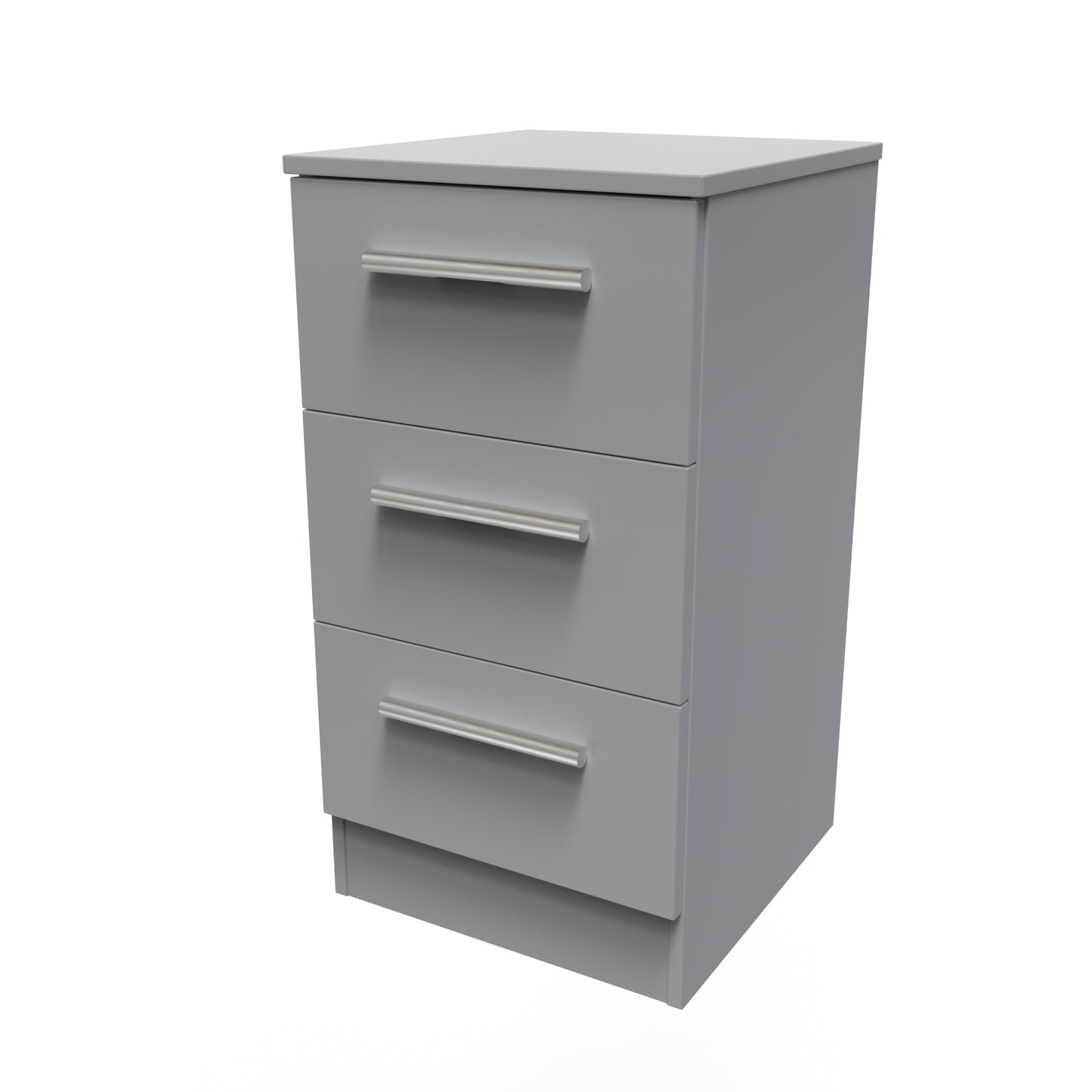 Contrast Bedside Table Grey 3 Drawers 70cm