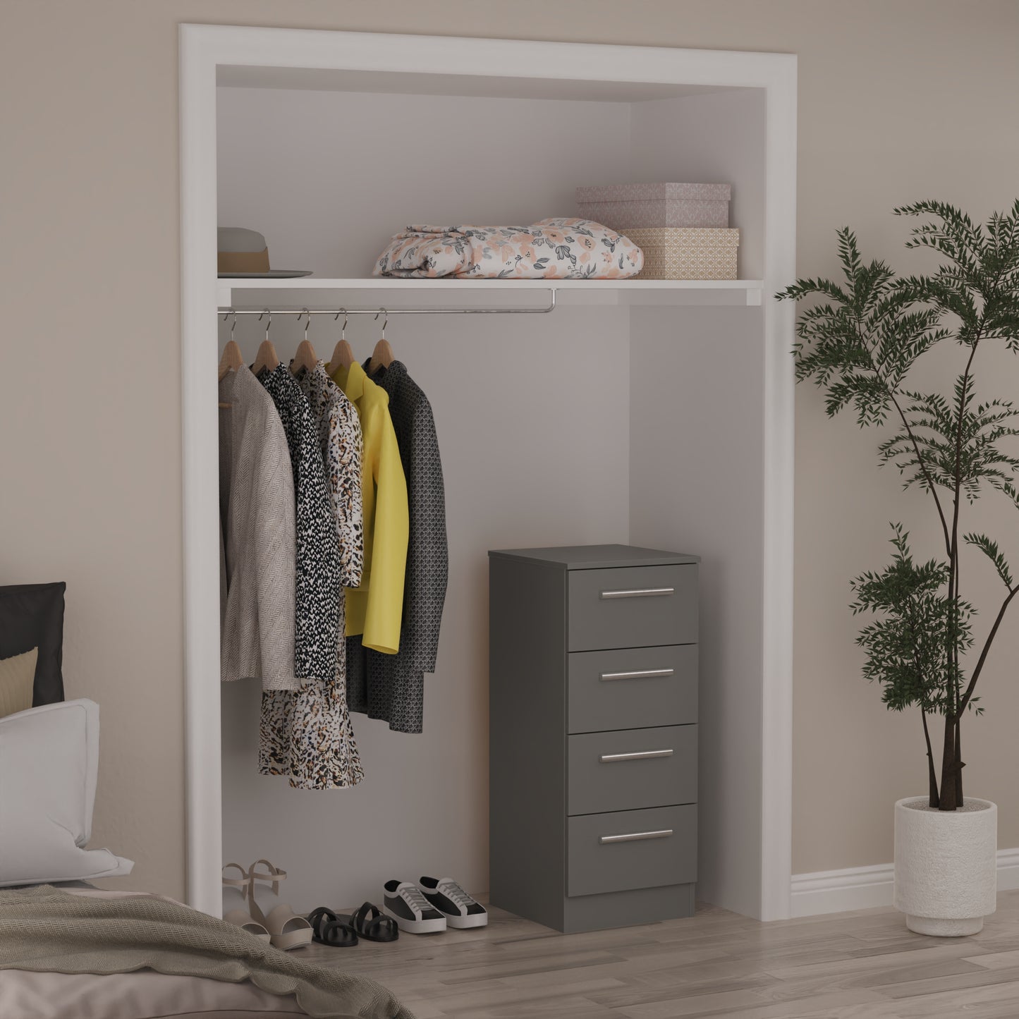 Contrast Tallboy Grey 4 Drawers 89cm