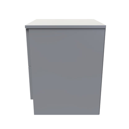 Contrast Bedside Table Grey 2 Drawers 51cm