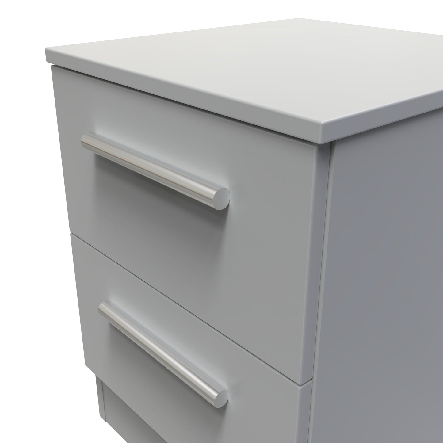 Contrast Bedside Table Grey 2 Drawers 51cm