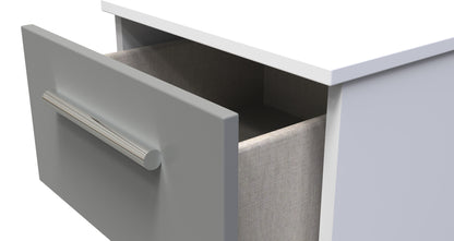 Contrast Bedside Table Grey & White 2 Drawers 51cm