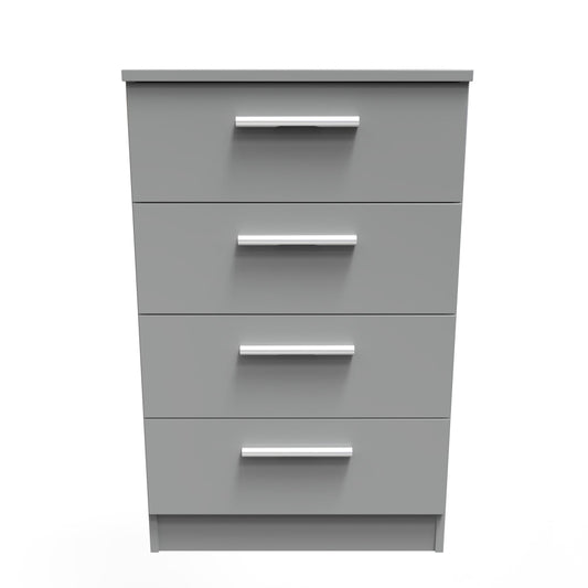 Contrast Chest of Drawers Grey 4 Drawers 89cm